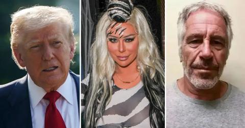 Photo of Donald Trump, Aubrey O'Day and Jeffrey Epstein