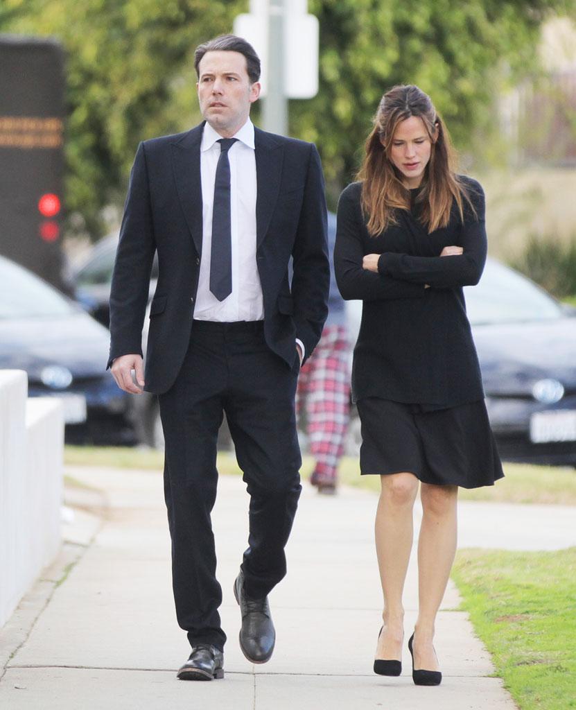 Jennifer Garner Ben Affleck Reunite Funeral