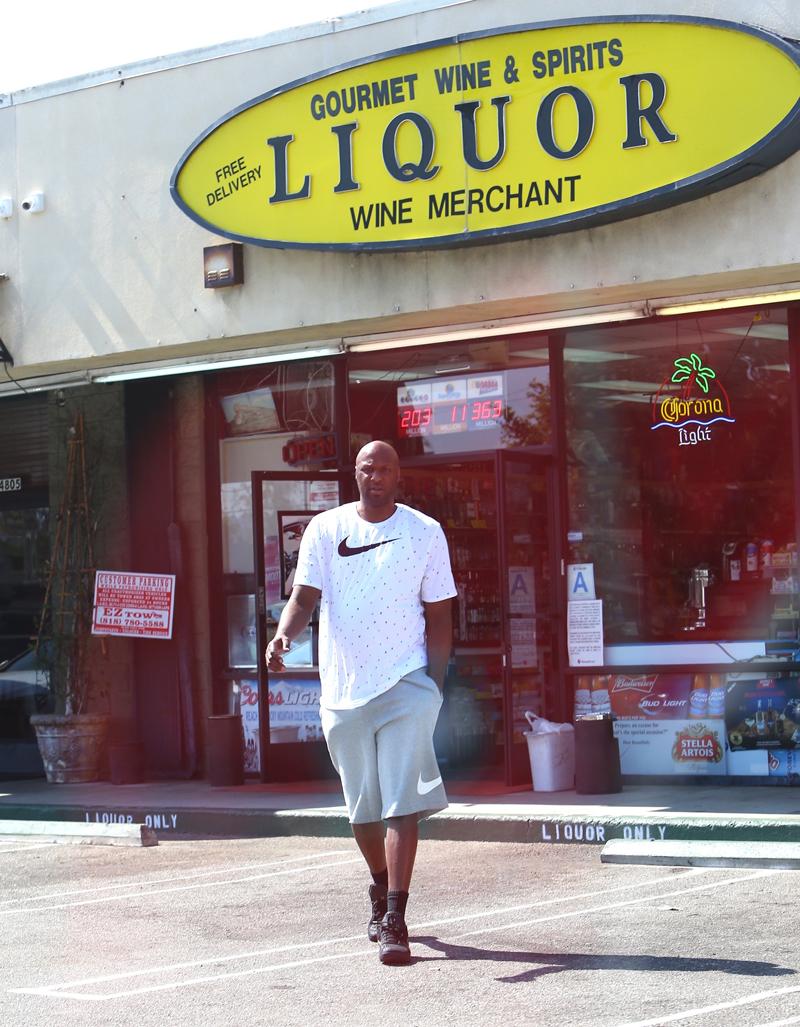 EXCLUSIVE: Lamar Odom is spotted leaving a liquor store in Los Angeles.