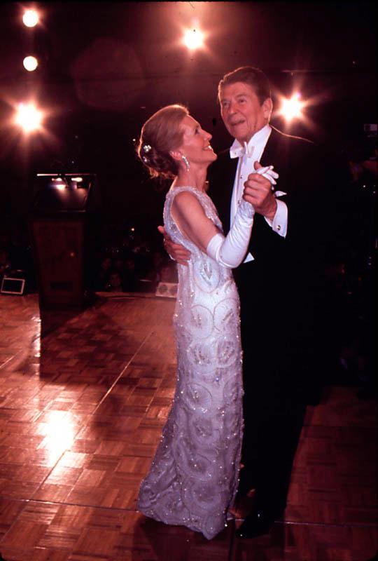 Newly Elected Preident Ronald Reagan Seen Here Dancing With His Wife Nancy