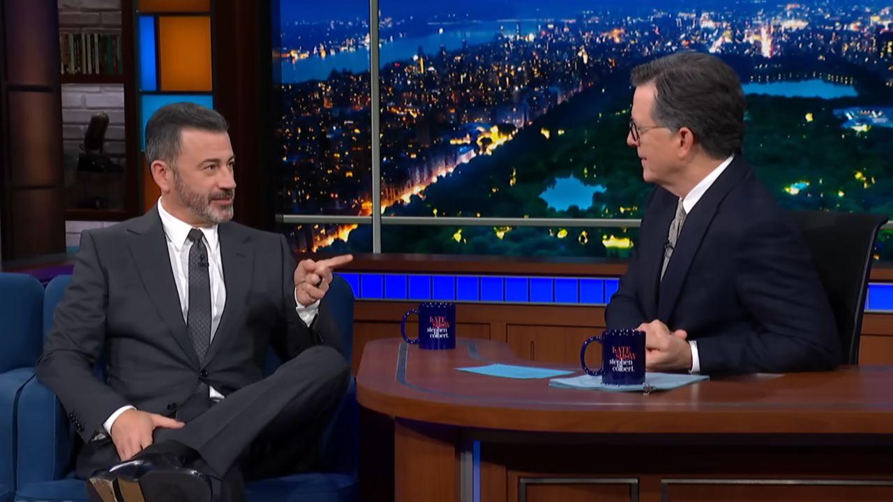 Image of Stephen Colbert endorsed Jimmy Kimmel despite ‘The Late Show’ competing in the same Emmy category.
