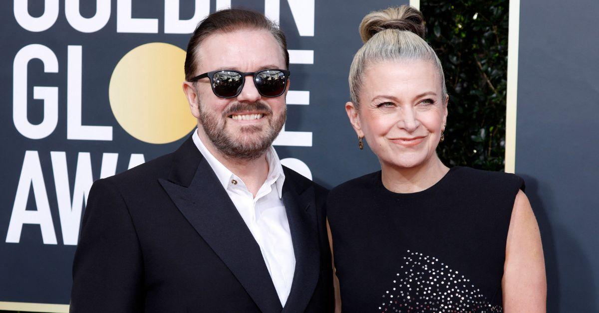 image of Ricky Gervais at the 2020 Golden Globes.
