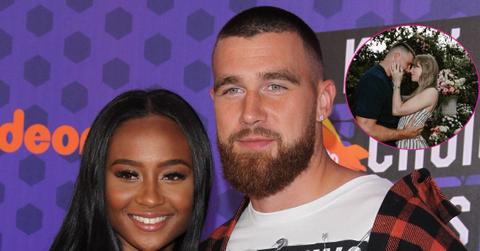 Composite photo of Kayla Nicole, Travis Kelce and Taylor Swift