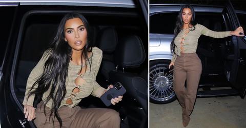 kim kardashian braless out to dinner okf