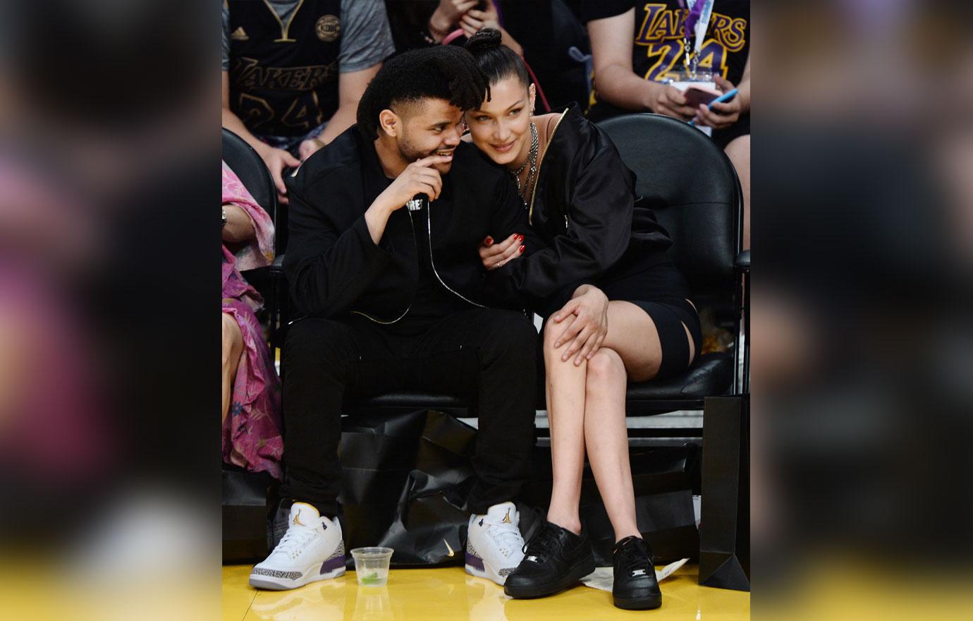 The Weeknd and Bella Hadid cheer in excitement over Kobe Bryant&#8217;s Final Game