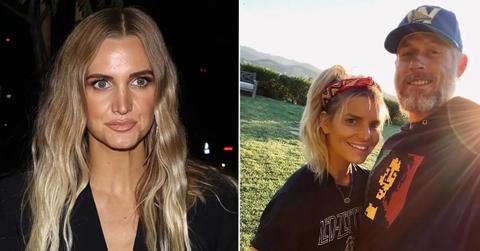 Photo of Ashlee Simpson and photo of Jessica Simpson with Eric Johnson
