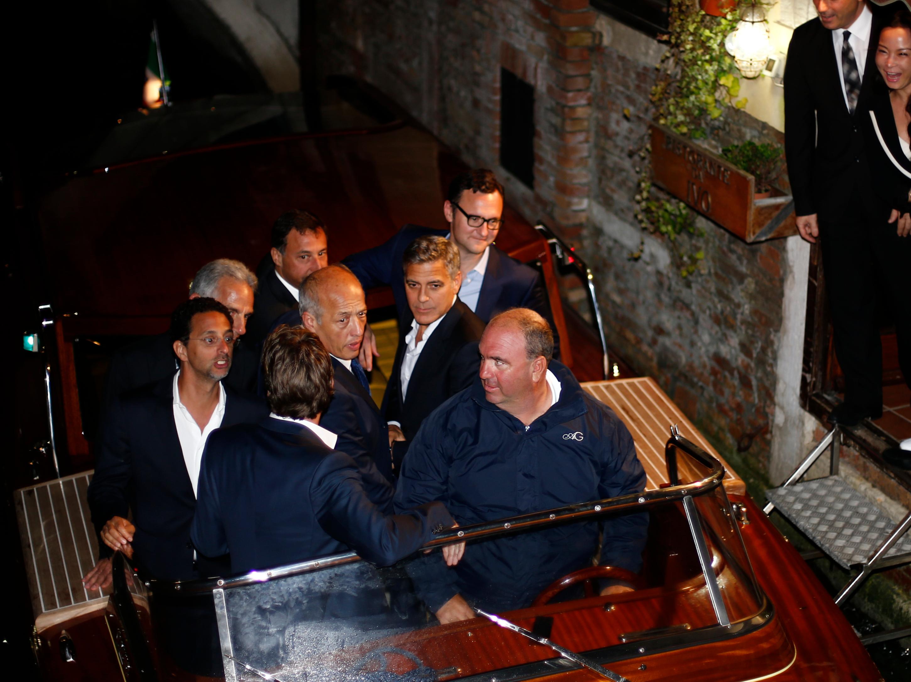 George Clooney seen during his stag night in Venice