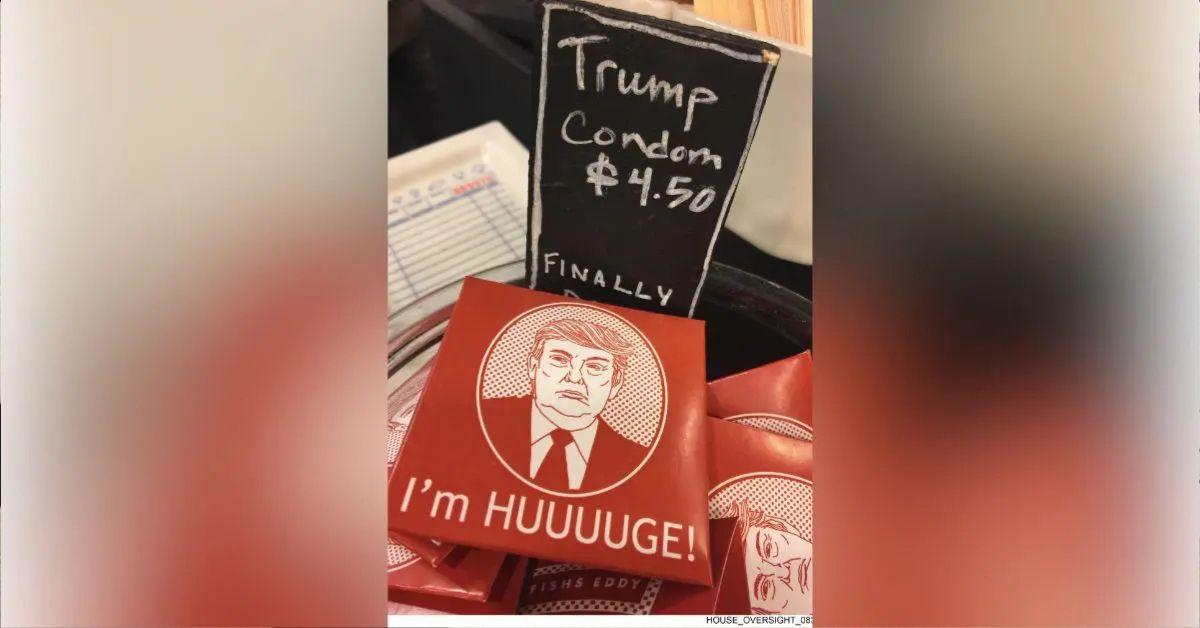 image of Donald Trump condoms were included in the Epstein files.