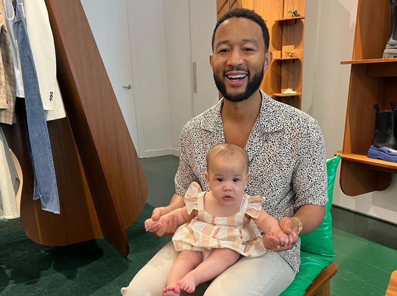 john legend t video month old daughter esti saying dada