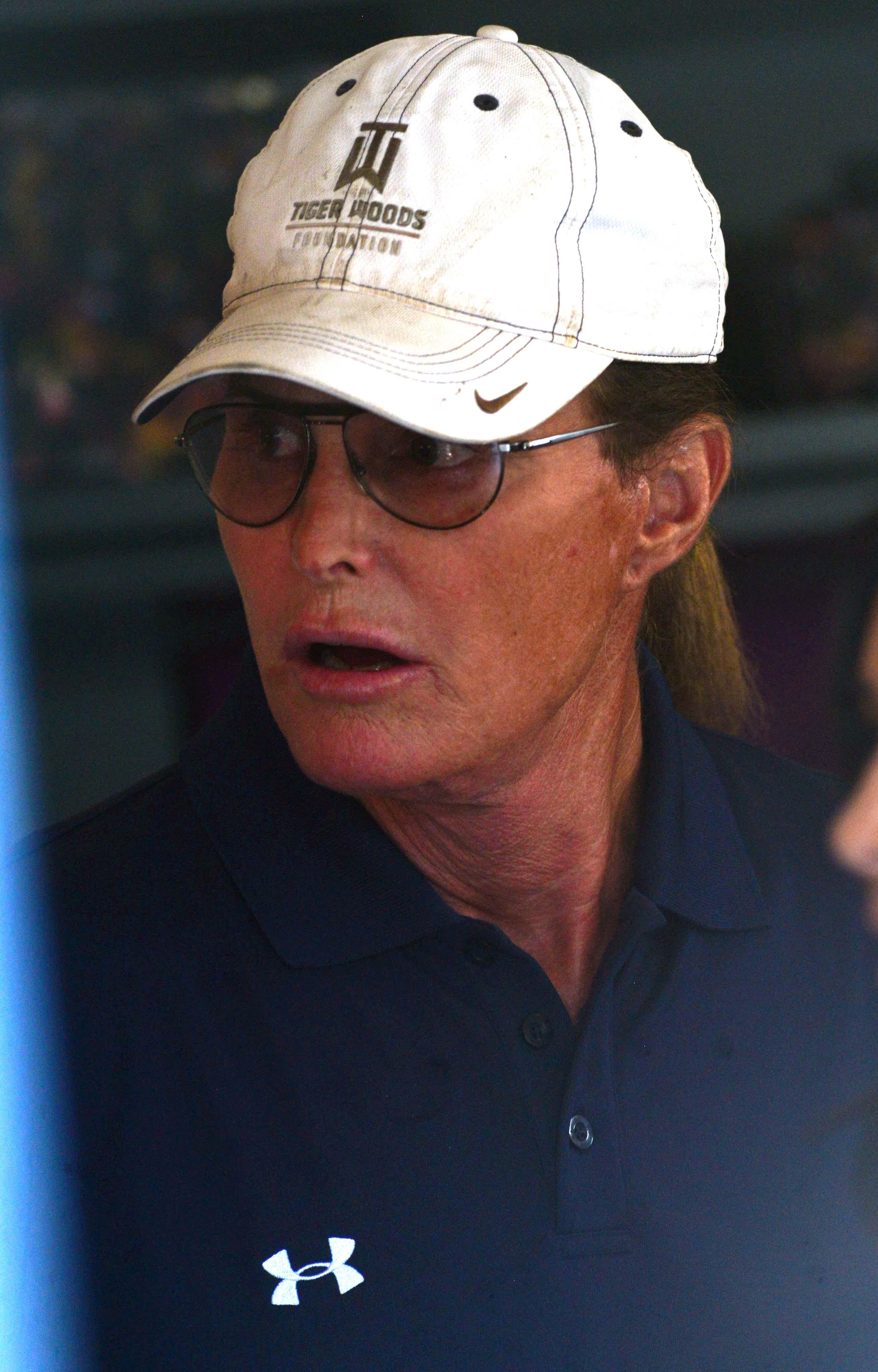 Bruce Jenner is spotted out and about in West Hollywood, CA while hanging out with step daughter Kim Kardashian