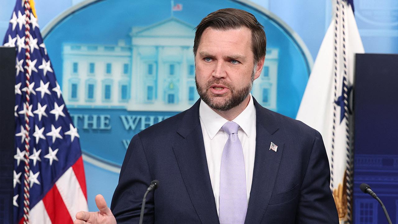 Image of The first heckler called Vice President J.D. Vance a 'war criminal.'