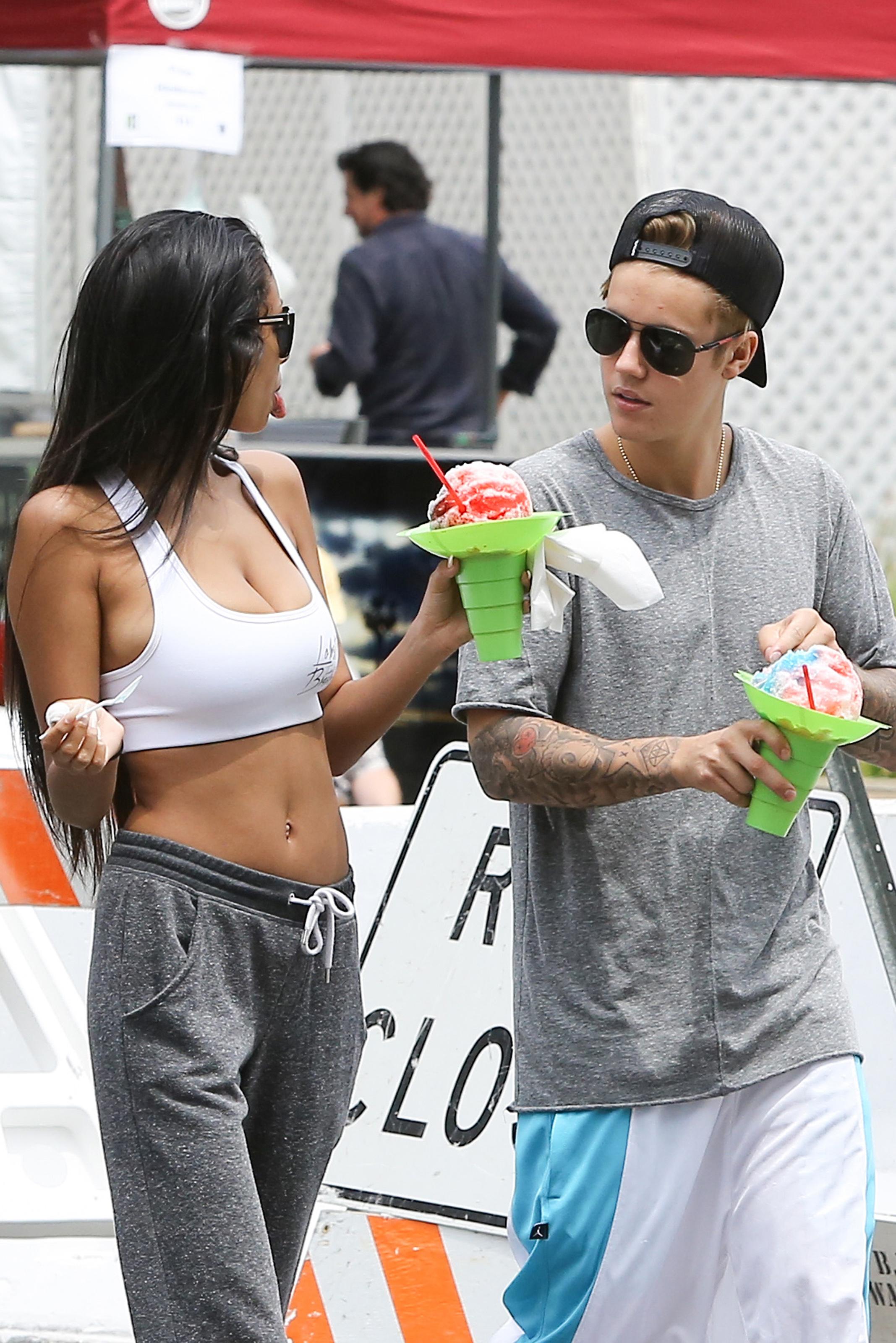 Flirty Justin Bieber takes Jayde Pierce out for some shaved ice