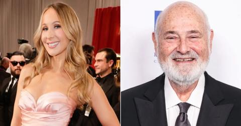 split photo of nikki glaser and rob reiner