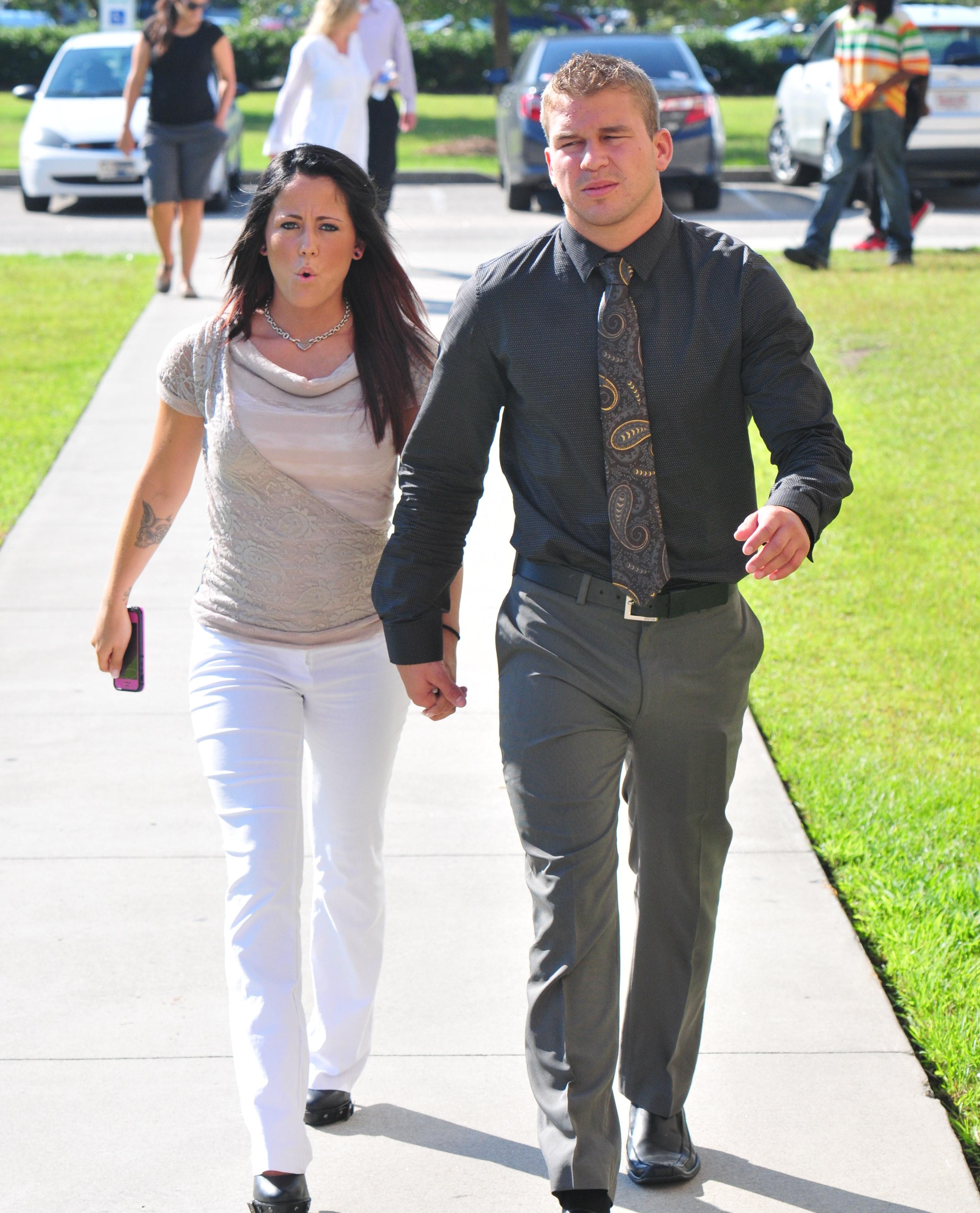 Jenelle Evans and boyfriend Nathan Griffith attend court in North Carolina