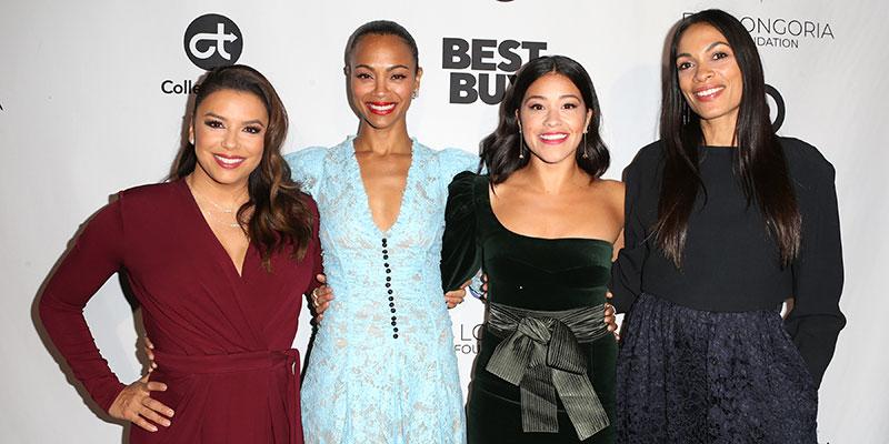 Zoe saldana gina rodriguez rosario dawson eva longoria gala main