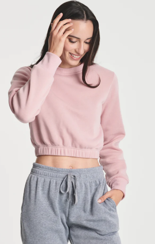 real essentials  pack womens fleece cropped sweatshirt