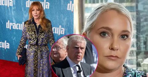 image split of Virginia giuffre, prince Andrew, Rosanna Arquette