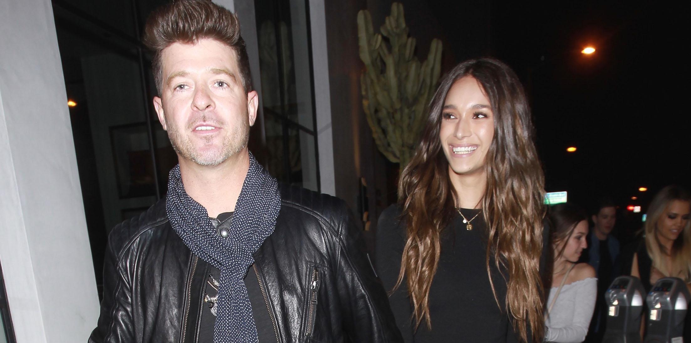 Robin Thicke celebrates his 40th with girlfriend April Love Geary at Catch LA