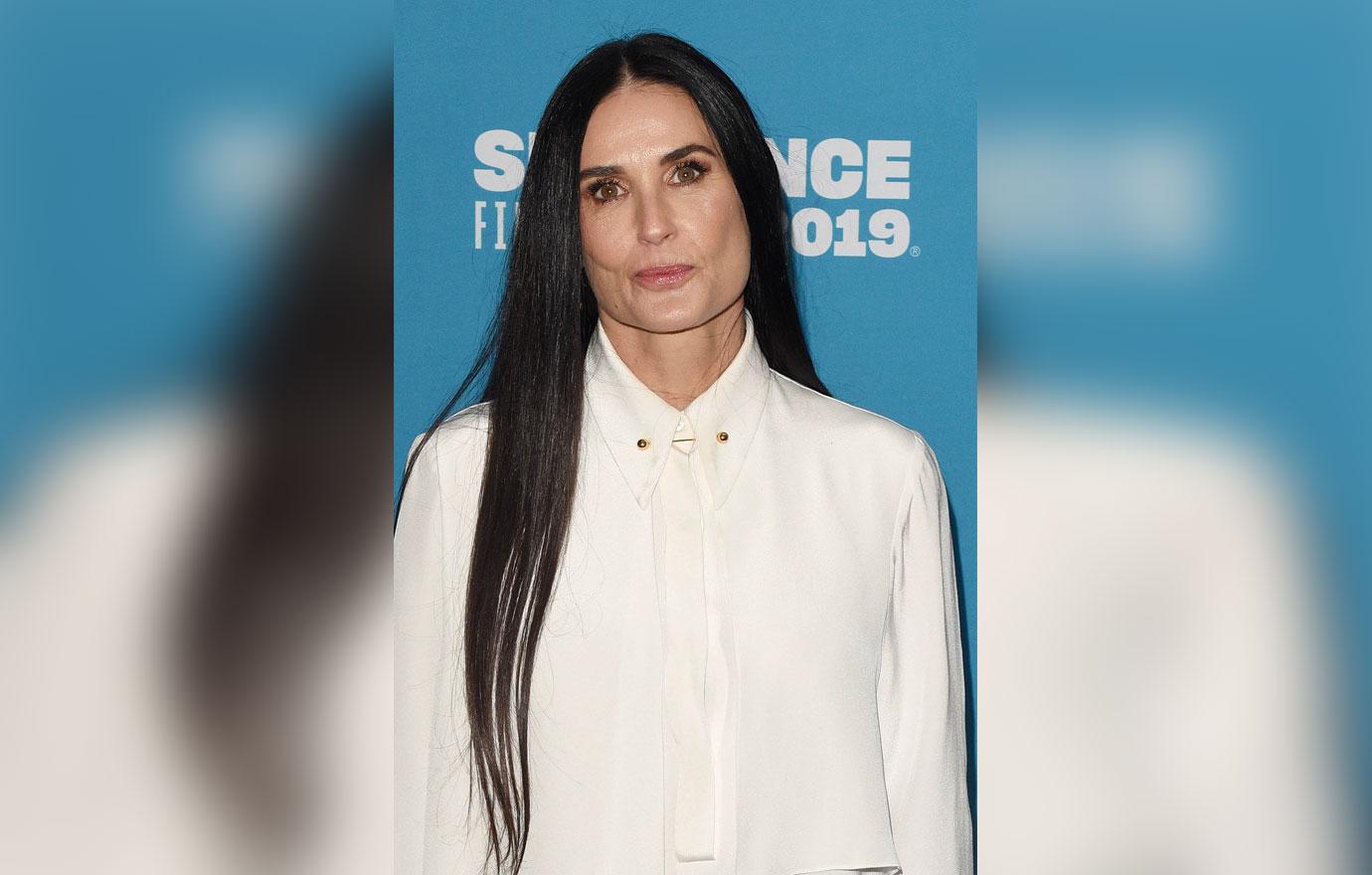 Demi Moore In White Button Down Shirt