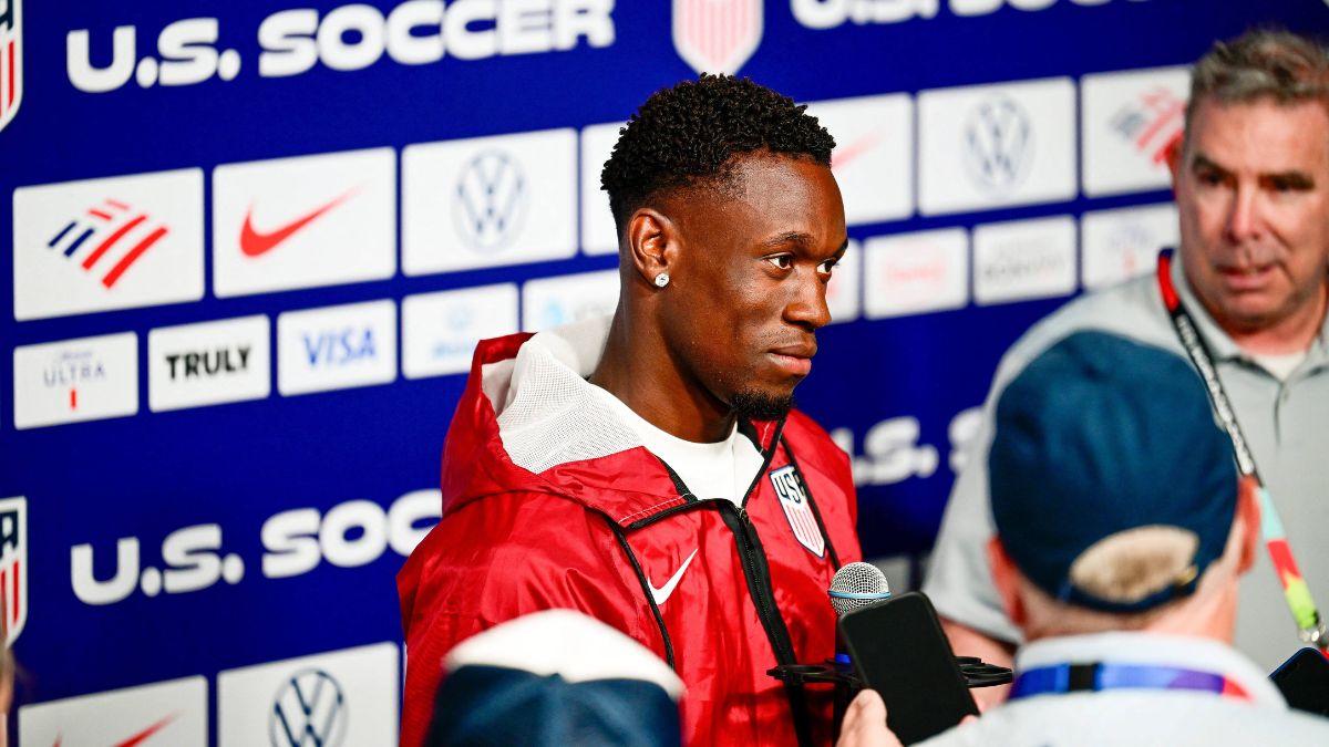 Image of Folarin Balogun was initially sent off after a VAR review during the United States' win over Bosnia and Herzegovina.