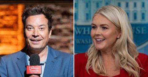 Photo of Jimmy Fallon and Karoline Leavitt.