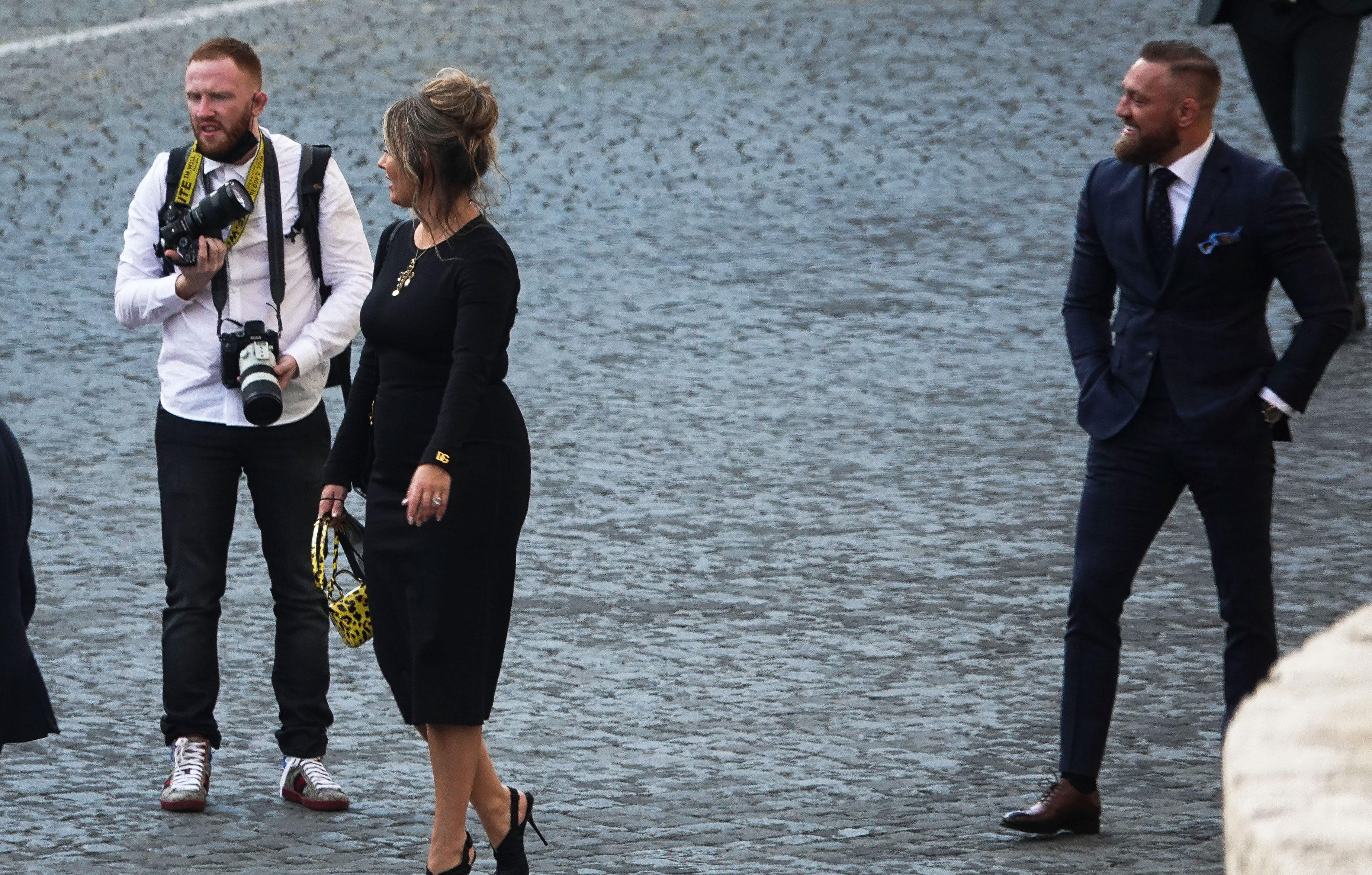 conor mcgregor and wife are spotted inside the vatican for the christening of son