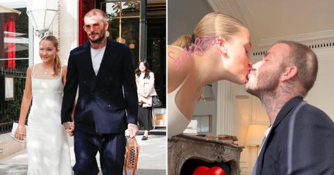 david beckham daughter harper kiss lips receive backlash