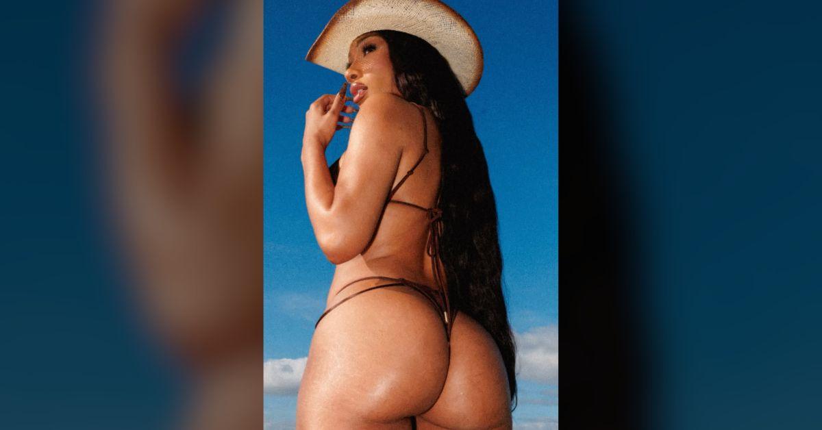 megan thee stallion flaunts buttcheeks bikini cowboy hat photos