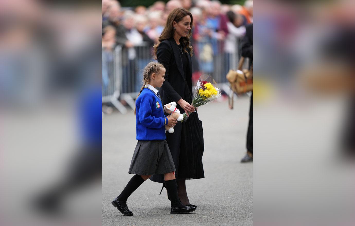 the prince and princess of wales view flowers at sandringham