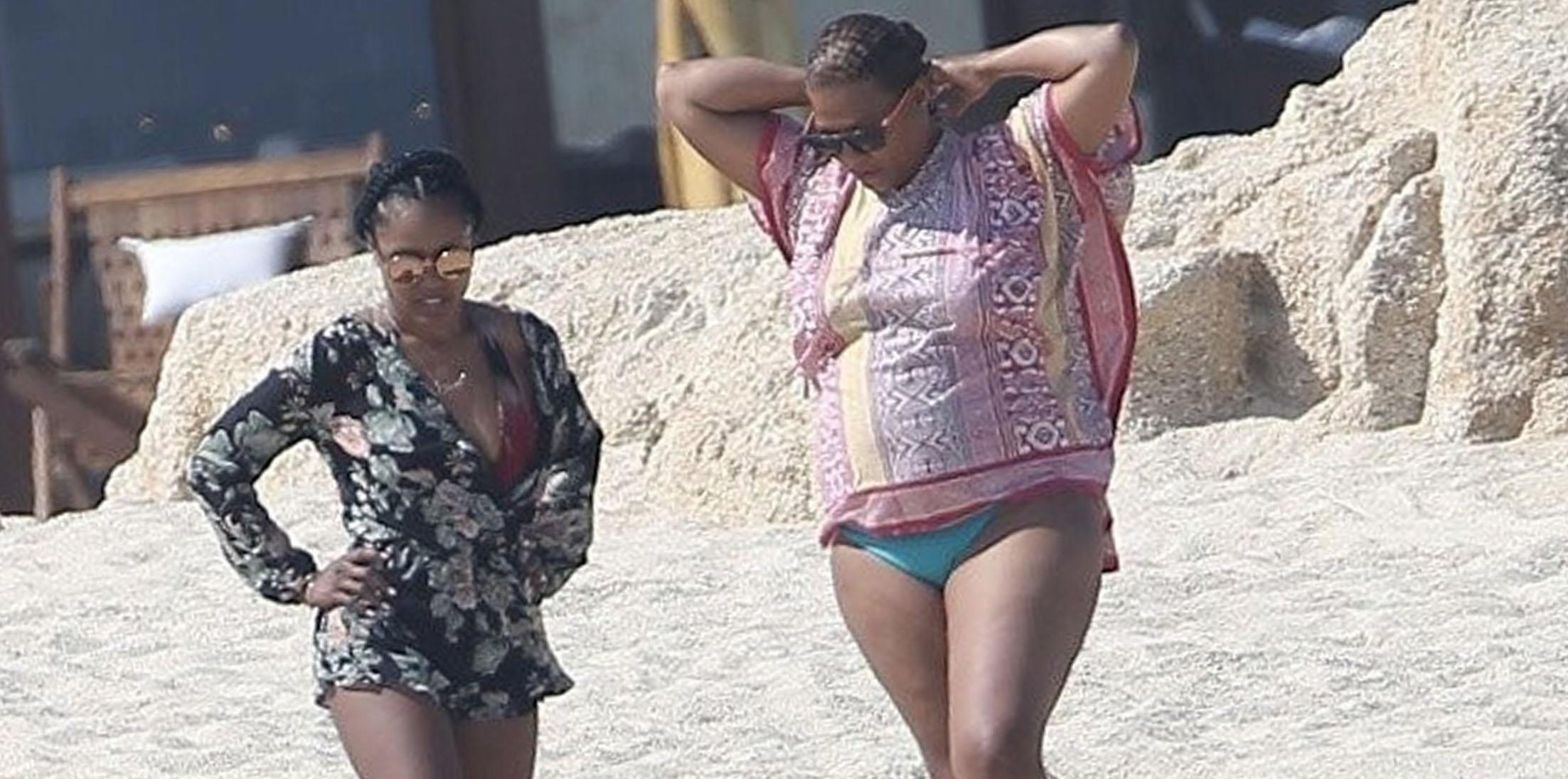 Queen Latifah Wears Cute Swimwear With Longtime Girlfriend Eboni