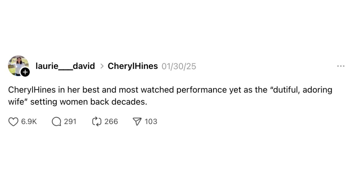 Photo of Larry David's wife, Laurie, claimed Cheryl Hines was 'setting women back decades' for supporting her controversial spouse.