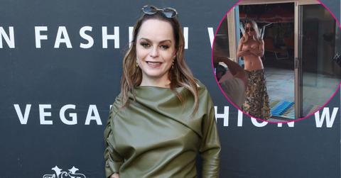 image of Taryn Manning showed off a little too much skin during a private art show
