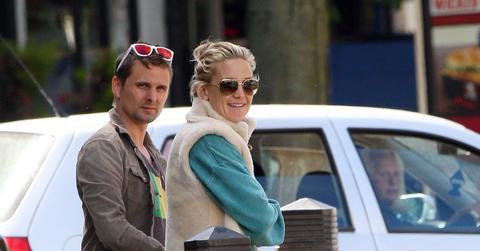 EXCLUSIVE: Kate Hudson and Matt Bellamy out with their son Bingham in north London