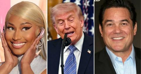 Split photo of Nicki Minaj & Donald Trump & Dean Cain