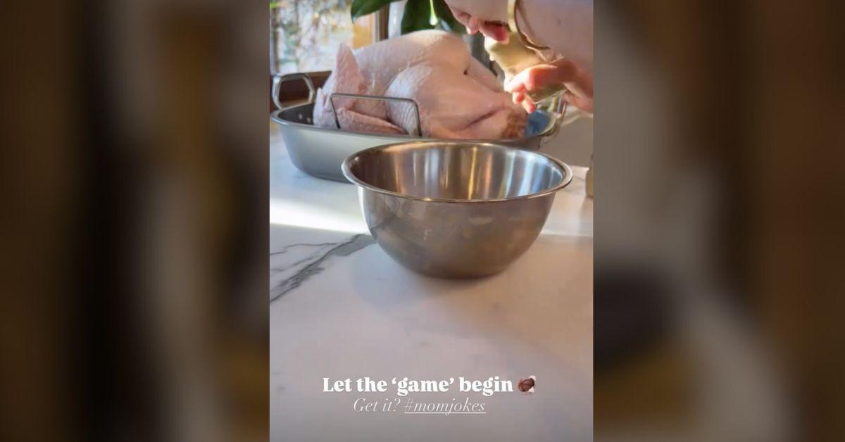 image of The As Ever founder posted a snap of her turkey being seasoned before Thanksgiving.