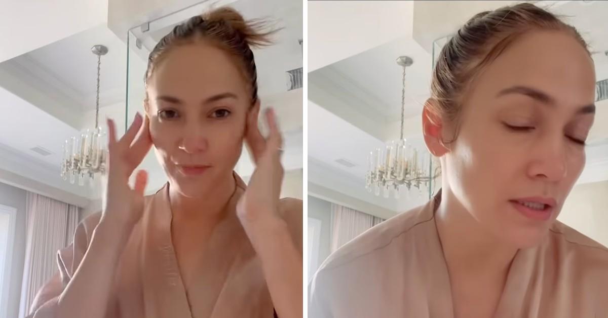 Jennifer Lopez goes makeup-free as she strolls with fiance Alex