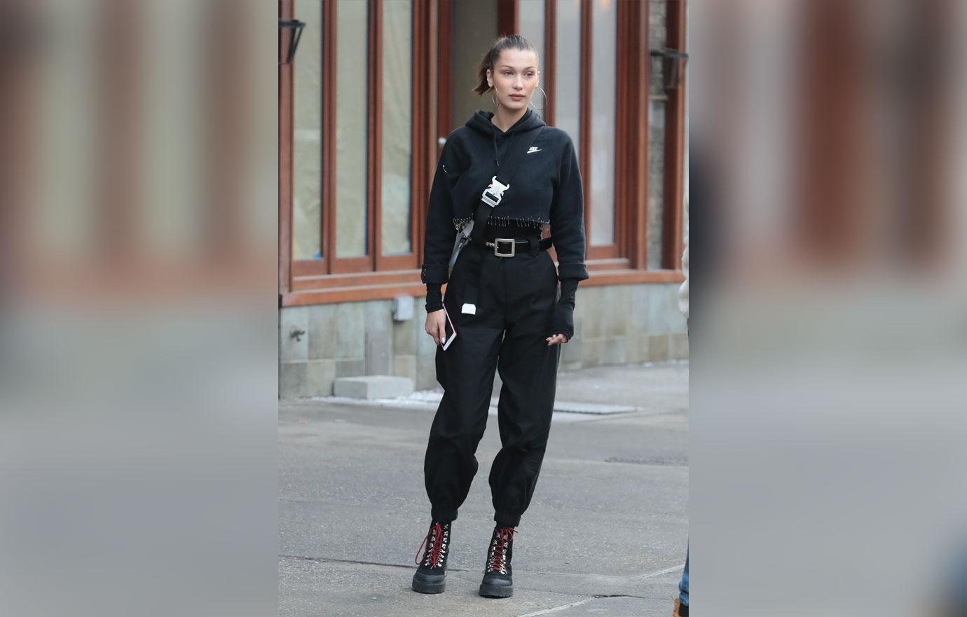 *EXCLUSIVE* Bella Hadid adds Nike hoodie to her fashionable ensemble