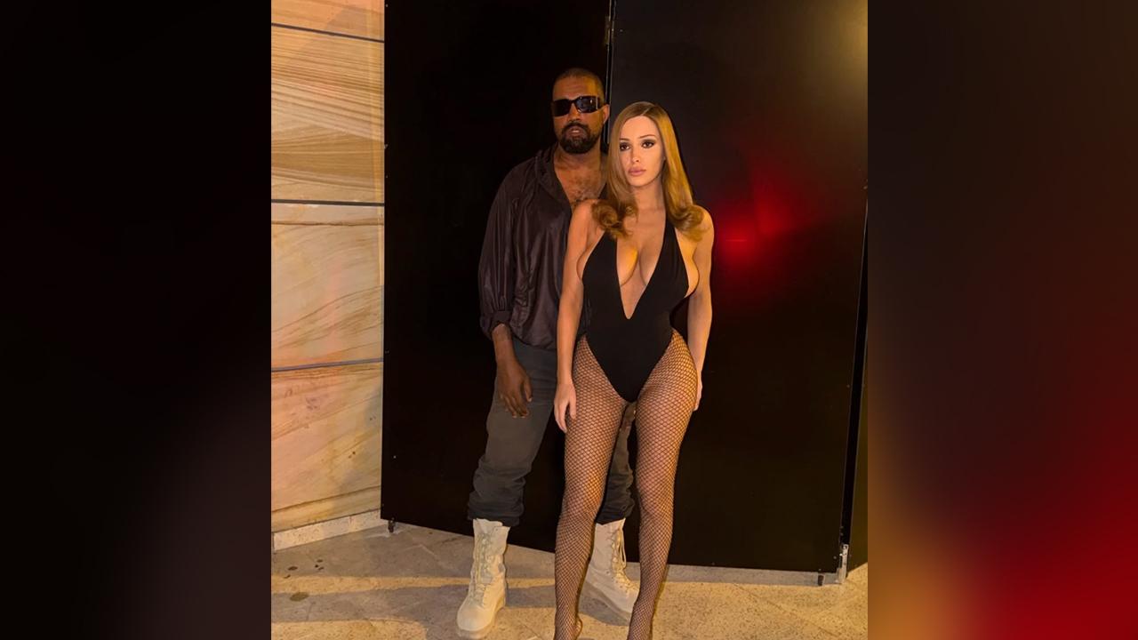 Image of Bianca Censori was joined by her husband, Kanye West, for one of the photos. 