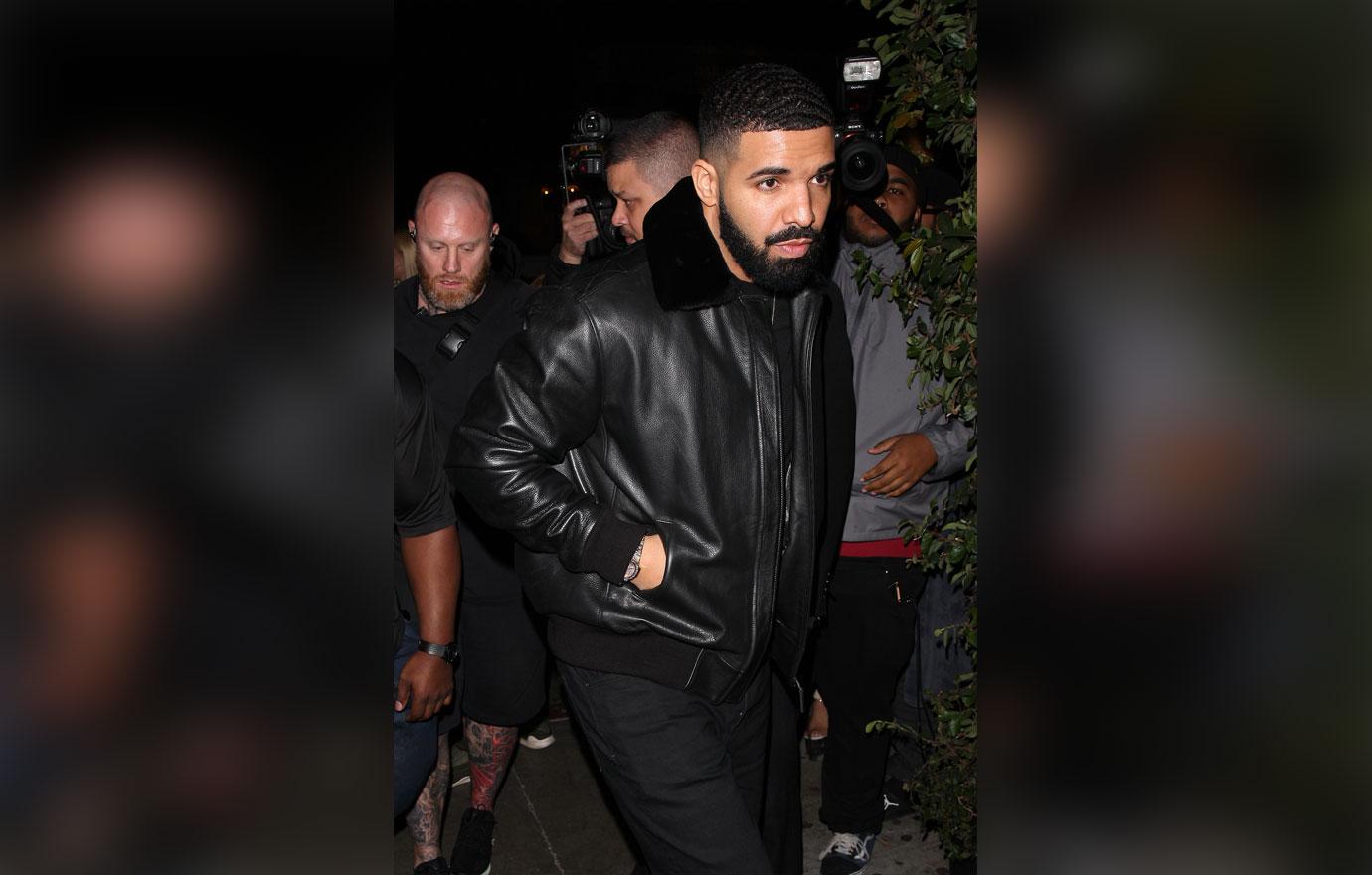 Rapper Drake is seen going to the Poppy club to party after performing on stage at The Forum