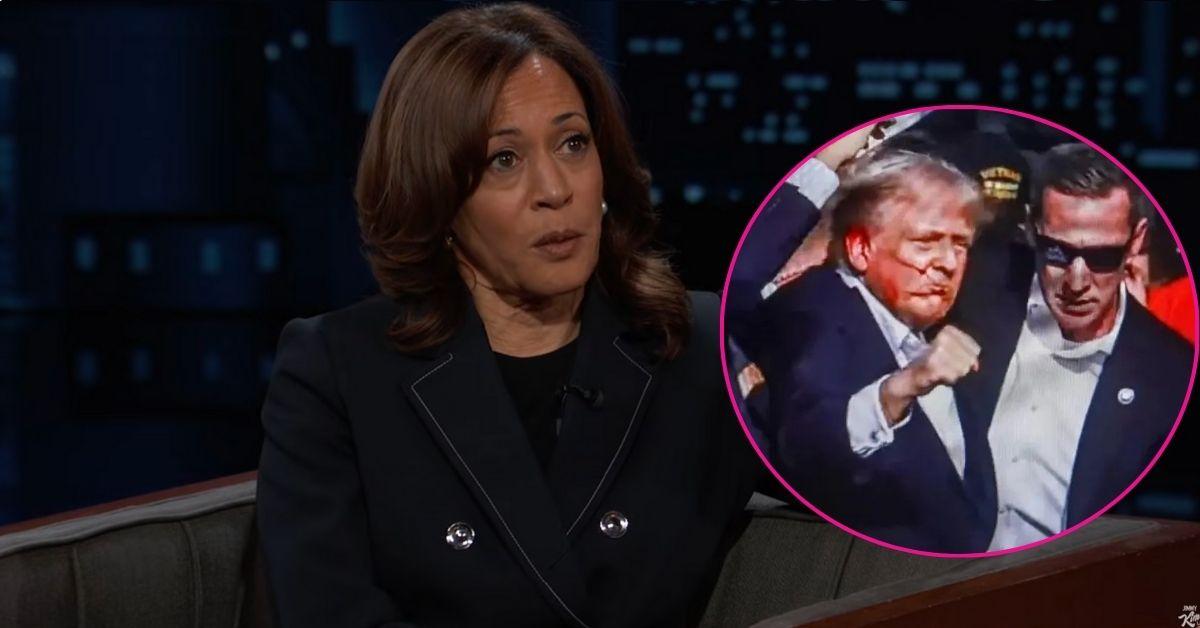 composite photo of kamala harris and donald trump