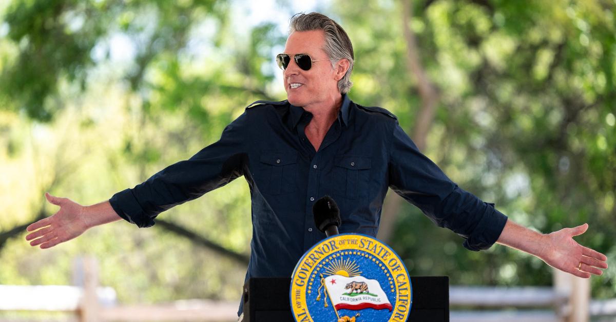 Image of Gavin Newsom also trolled Donald Trump over his 'quiet, piggy' insult.