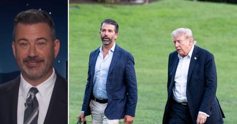 Composite photo of Jimmy Kimmel, Donald Trump and Donald Trump Jr.