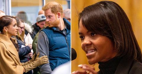 Composite photo of Meghan Markle, Prince Harry and Candace Owens