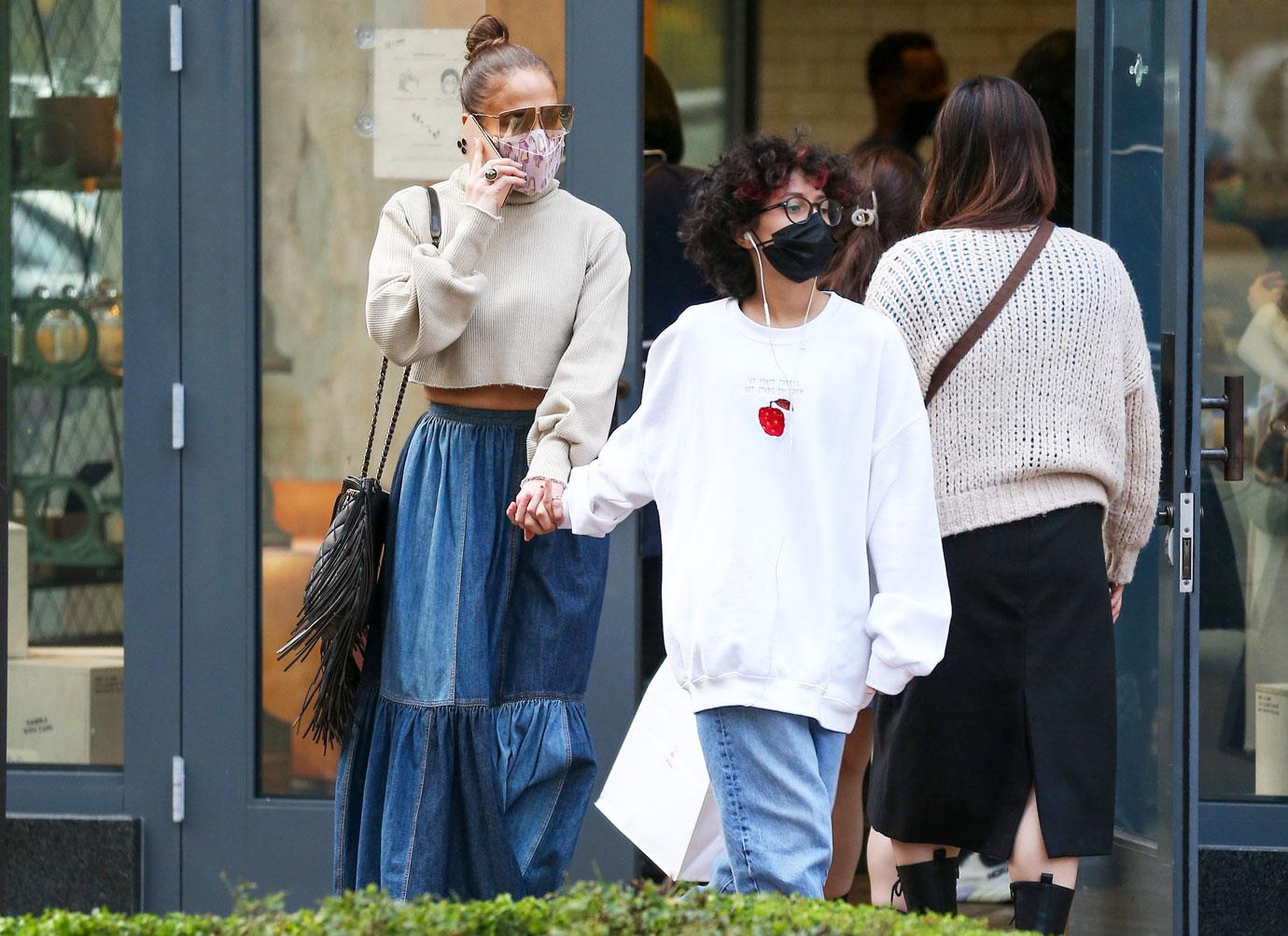 jennifer lopez is seen out with her kids in la