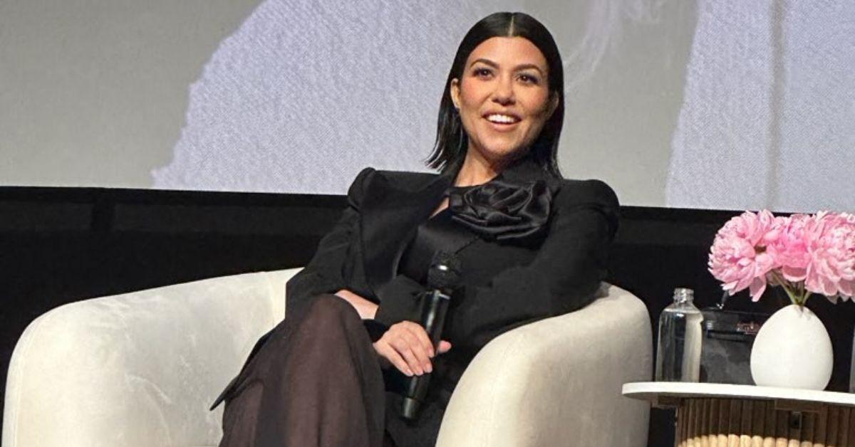 image of Kourtney Kardashian expressed that she is over wearing heels and corsets.