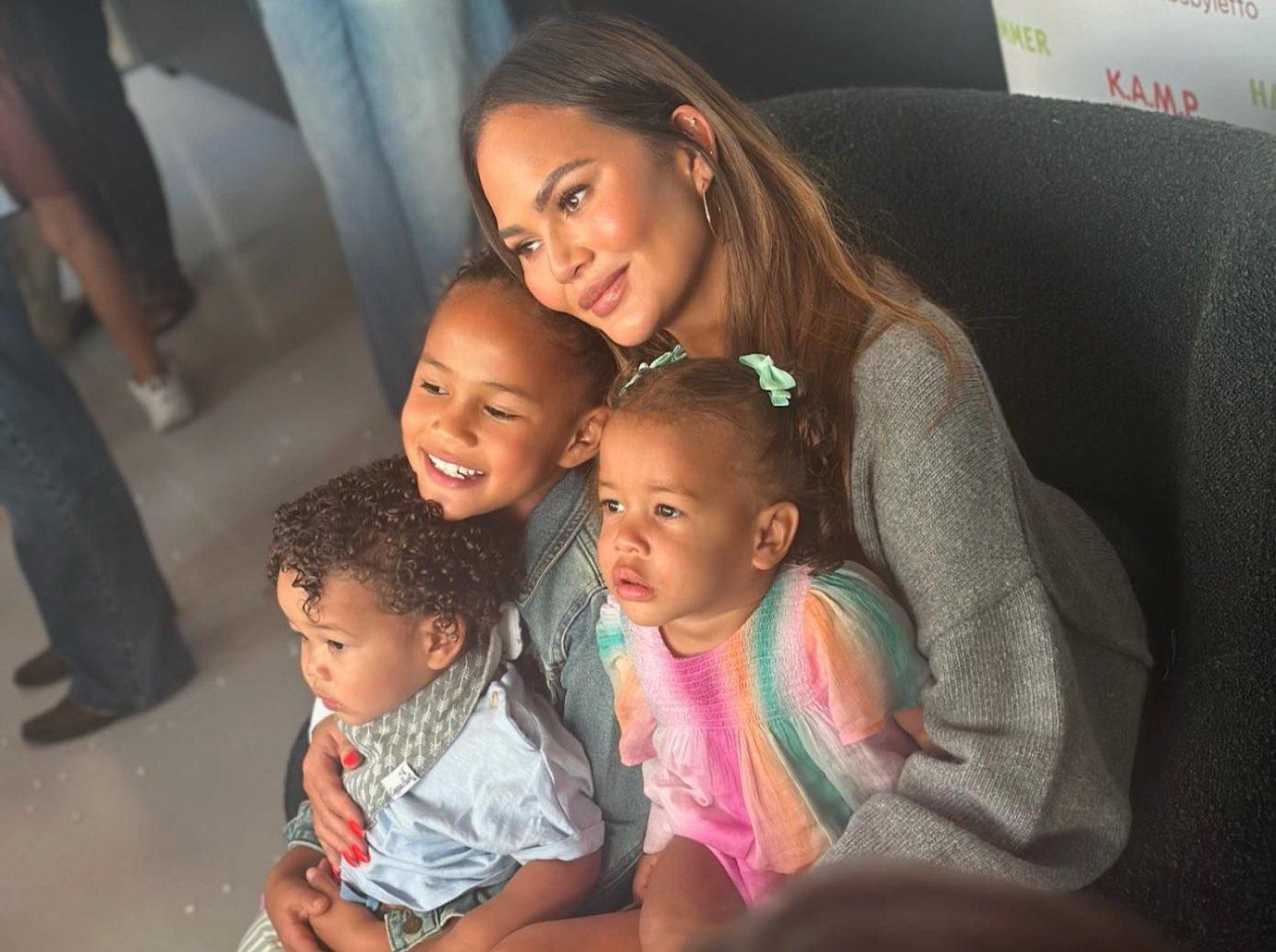 chrissy teigen criticized daughter put bare feet kitchen counter cooking