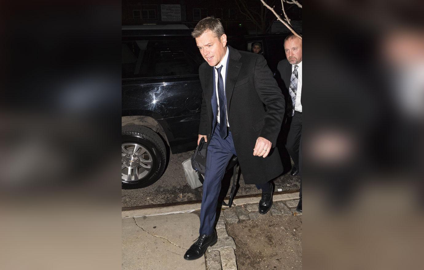 Matt damon carries wife purse