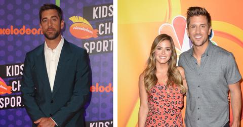 Composite photo of Aaron Rodgers, Jojo Fletcher and Jordan Rodgers.