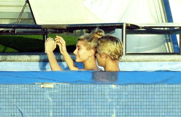 Justin bieber hailey baldwin pool 2