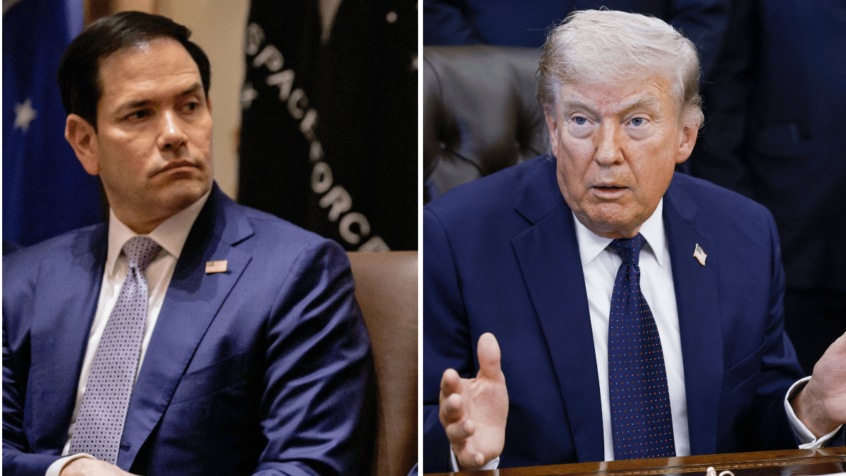 Split photo of Marco Rubio and Donald Trump.